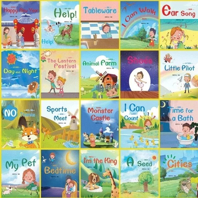 60 Books/Set Children's English Early Learning Picture Book Graded Reading Storybook Enlightenment Cognitive Tale Bedtime Story