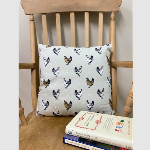 Charming Chicken Print Scatter Cushion for Cozy Country Kitchens