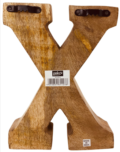 Rustic Hand-Carved Wooden Letter X - Unique Home Décor Accent