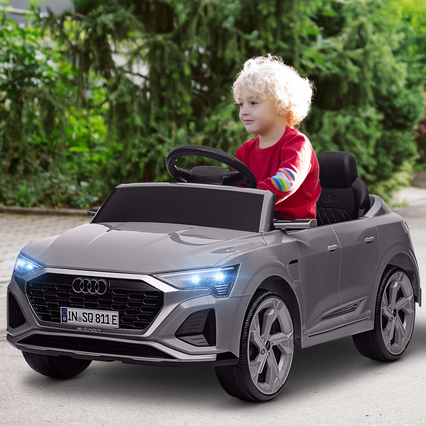 AIYAPLAY Audi Q8 e-tron Sportback Kids Electric Car w/ Remote - Grey