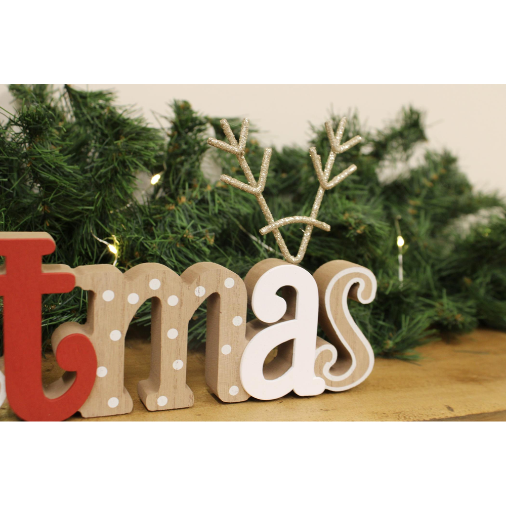 Rustic Freestanding Wooden Christmas Sign ? Festive Holiday D?cor