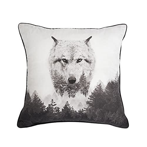 Sleepdown Grey Wolf Panel Cushion - Cozy 45x45cm Decorative Comfort