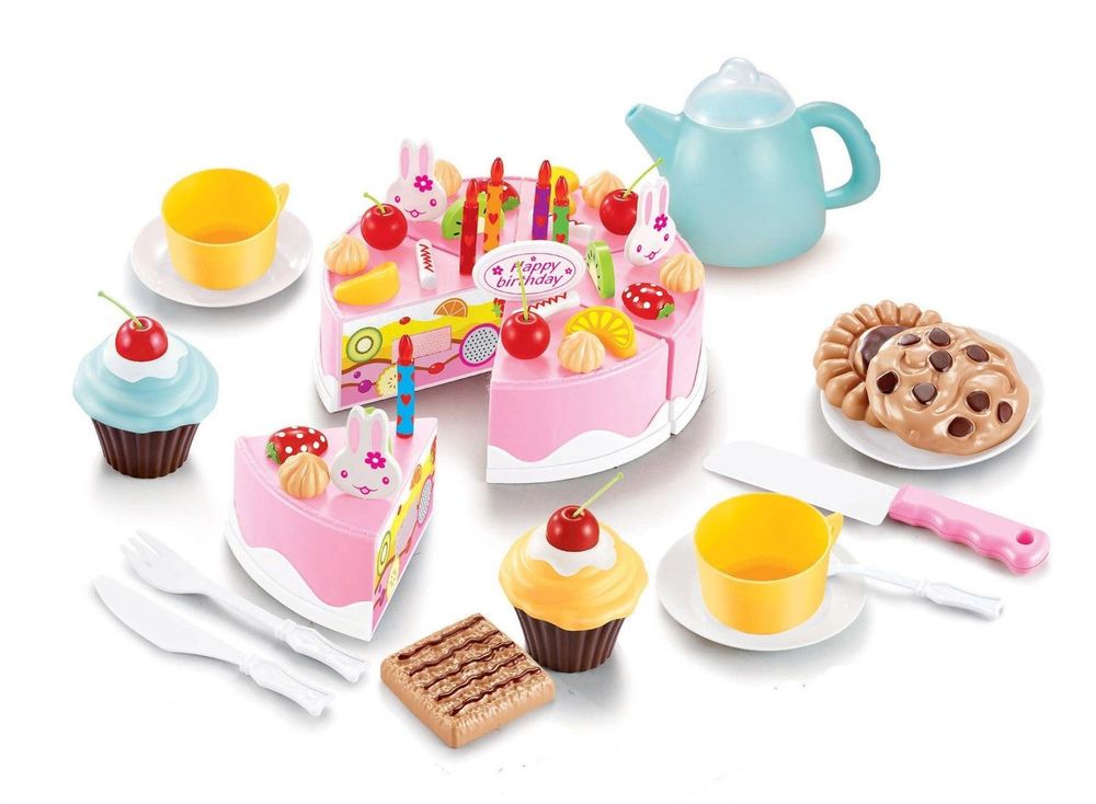 SOKA 54pc Imaginative Birthday Cake Dessert Set - Perfect for Kids' Tea Parties!