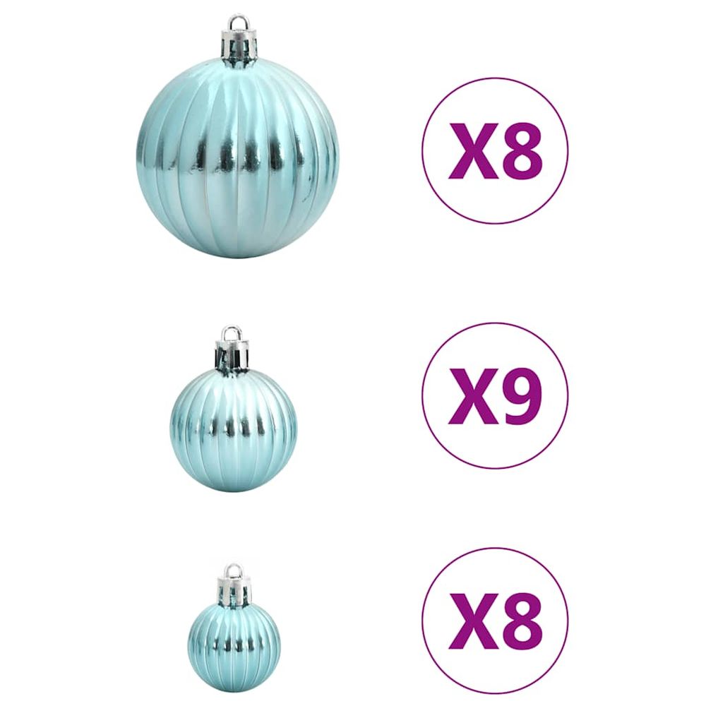 vidaXL 100 Green Christmas Baubles - Shiny, Matt, and Diamond Assortment