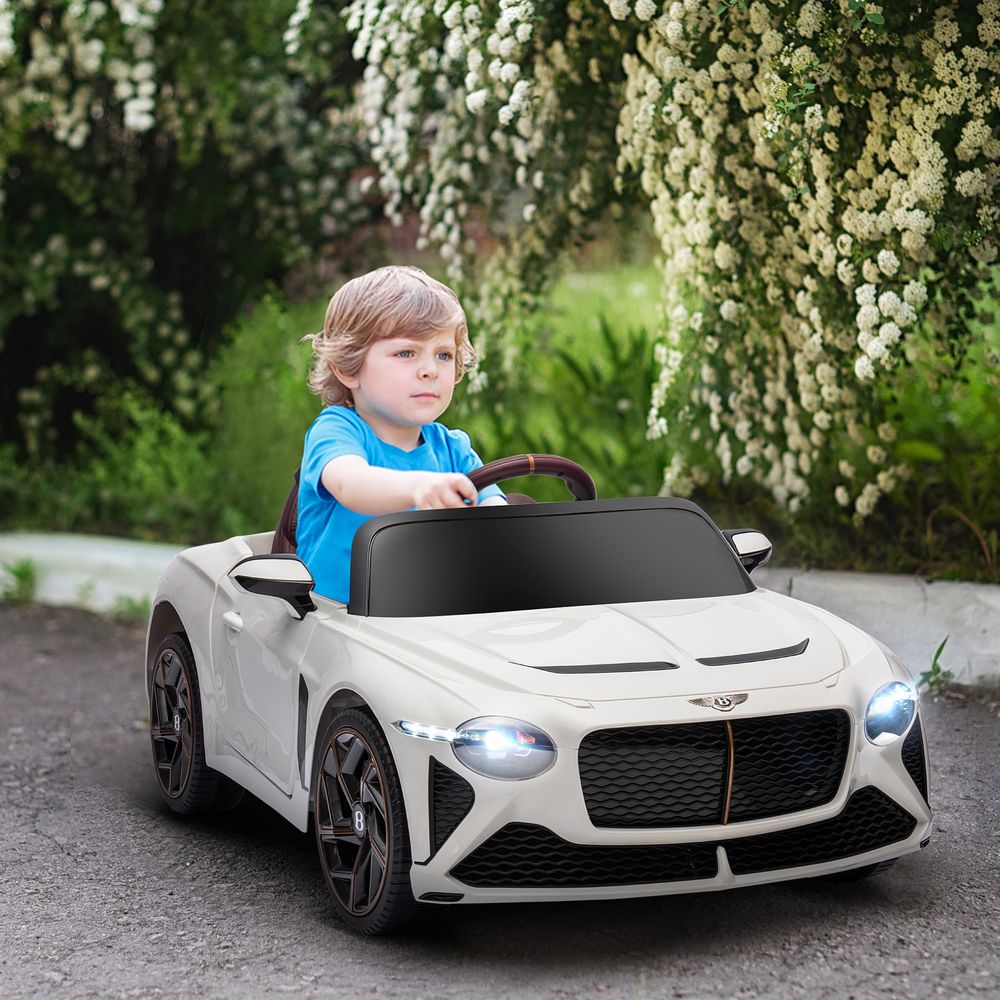 White Bentley Bacalar 12V Kids Electric Car - Fun, Safe & Portable!