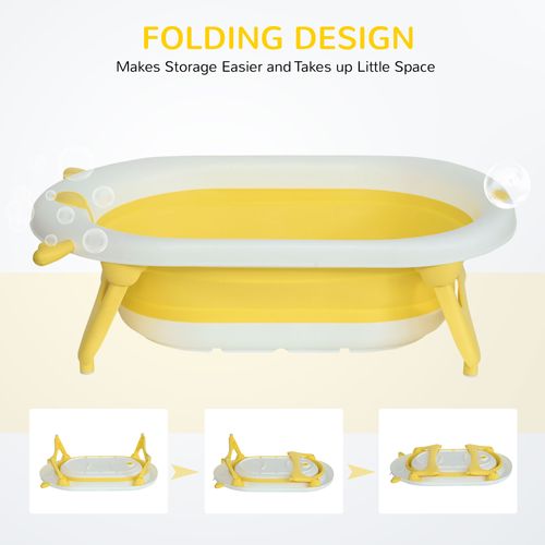 SafeSnuggle Foldable Baby Bath Tub with Temperature-Sensitive Plug