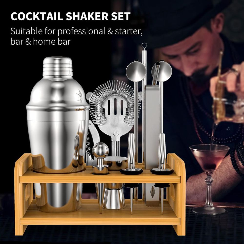 Vinsani Ultimate 15-Piece Cocktail Shaker Set for Crafting Perfect Drinks!