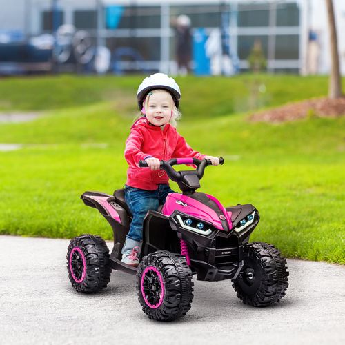 HOMCOM 12V Kids Pink Quad Bike - Fun & Safe Ride-On ATV for 3-5 Years