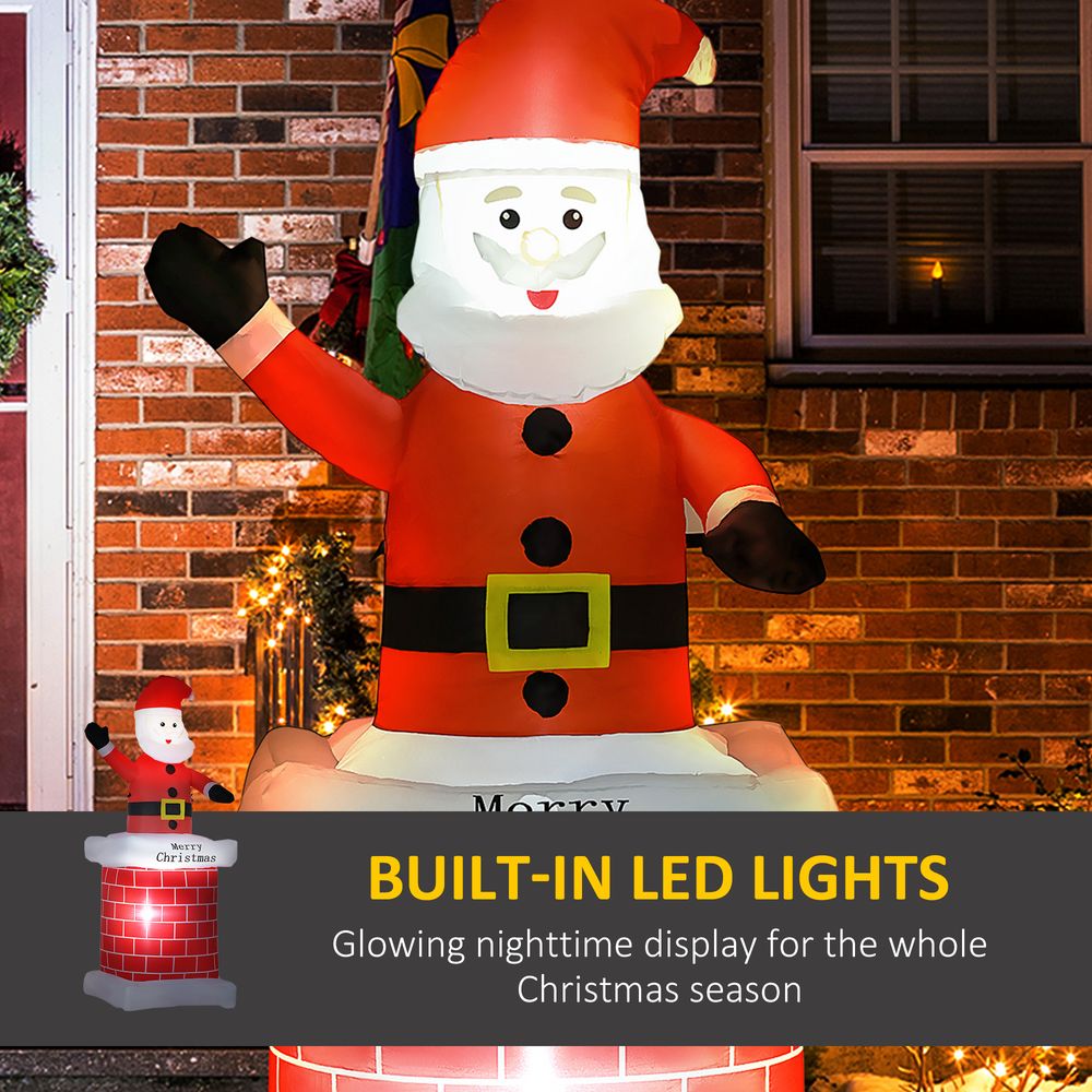 Jolly 7ft Inflatable Santa Claus: Bright LED Christmas Decor for Indoor/Outdoor Fun!