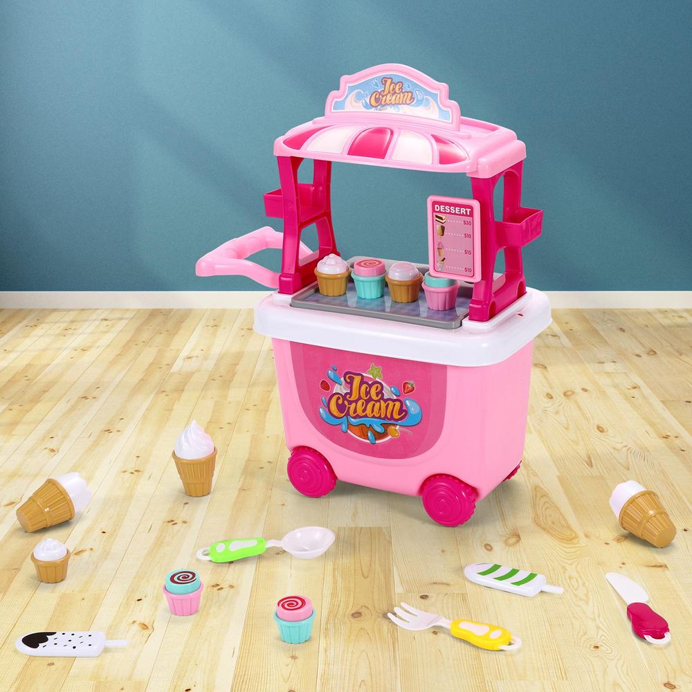 SOKA Ice Cream Trolley: 27-Piece Pretend Play Set for Creative Learning Fun!