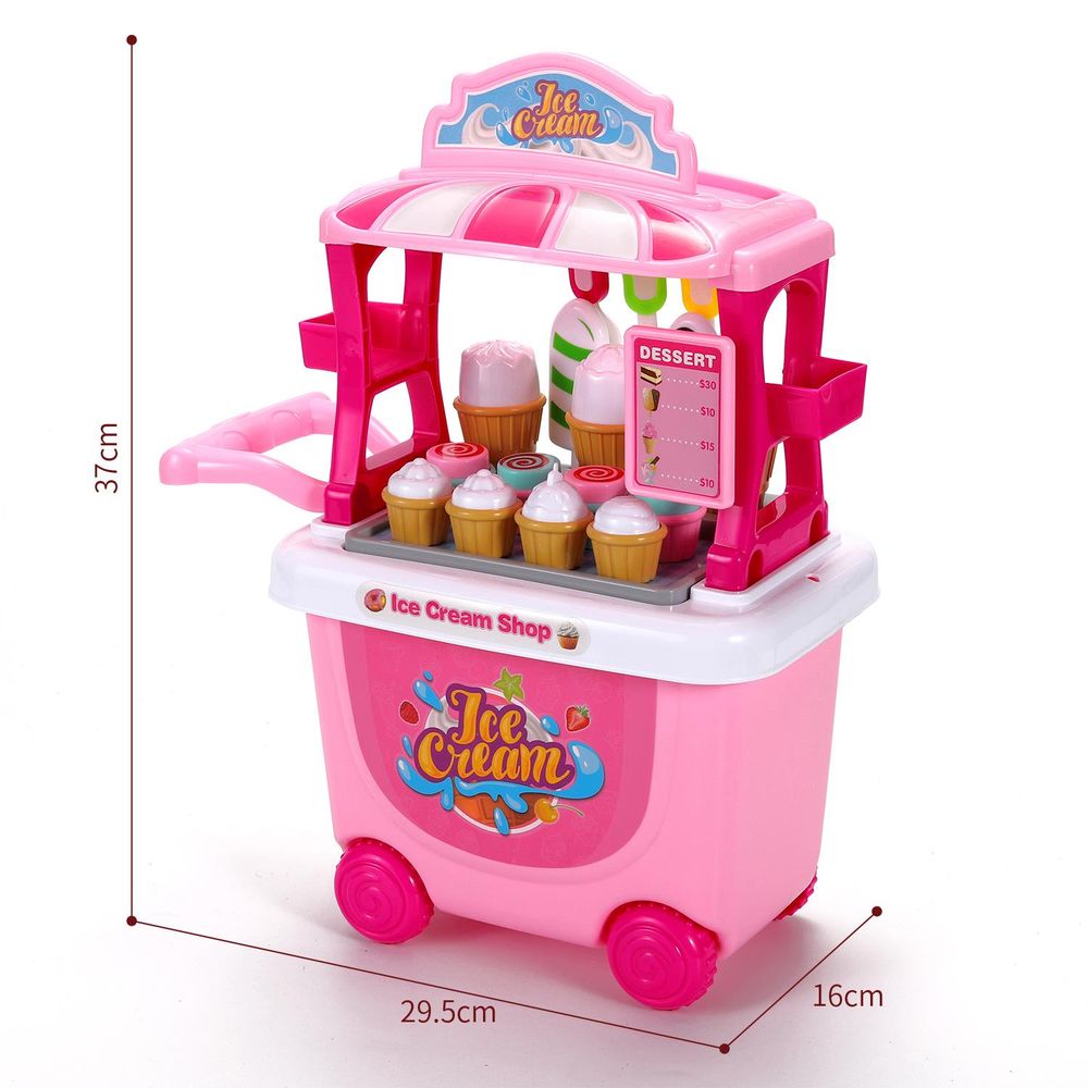 SOKA Ice Cream Trolley: 27-Piece Pretend Play Set for Creative Learning Fun!