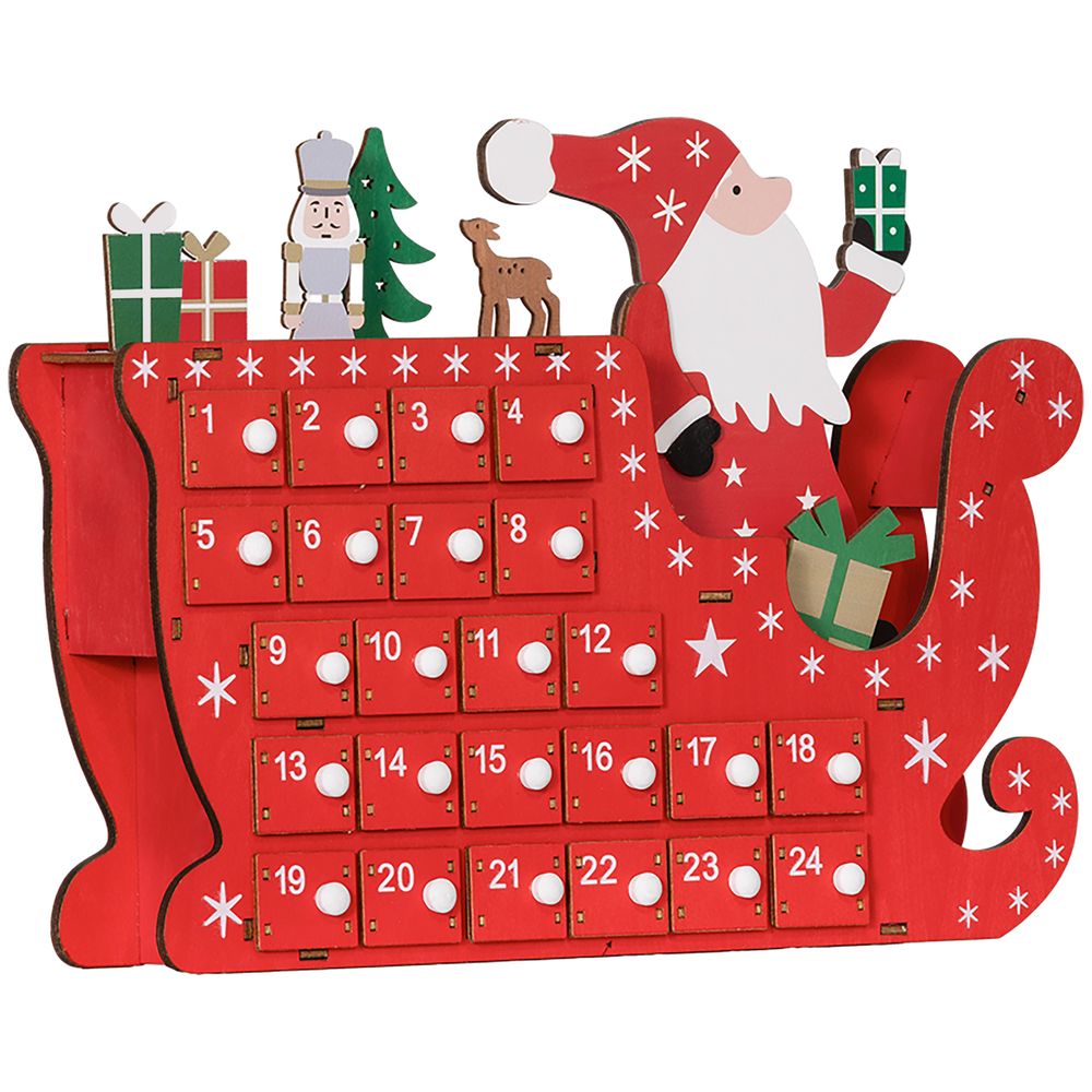 HOMCOM 24-Drawer Christmas Countdown Advent Calendar - Festive Joy Awaits!