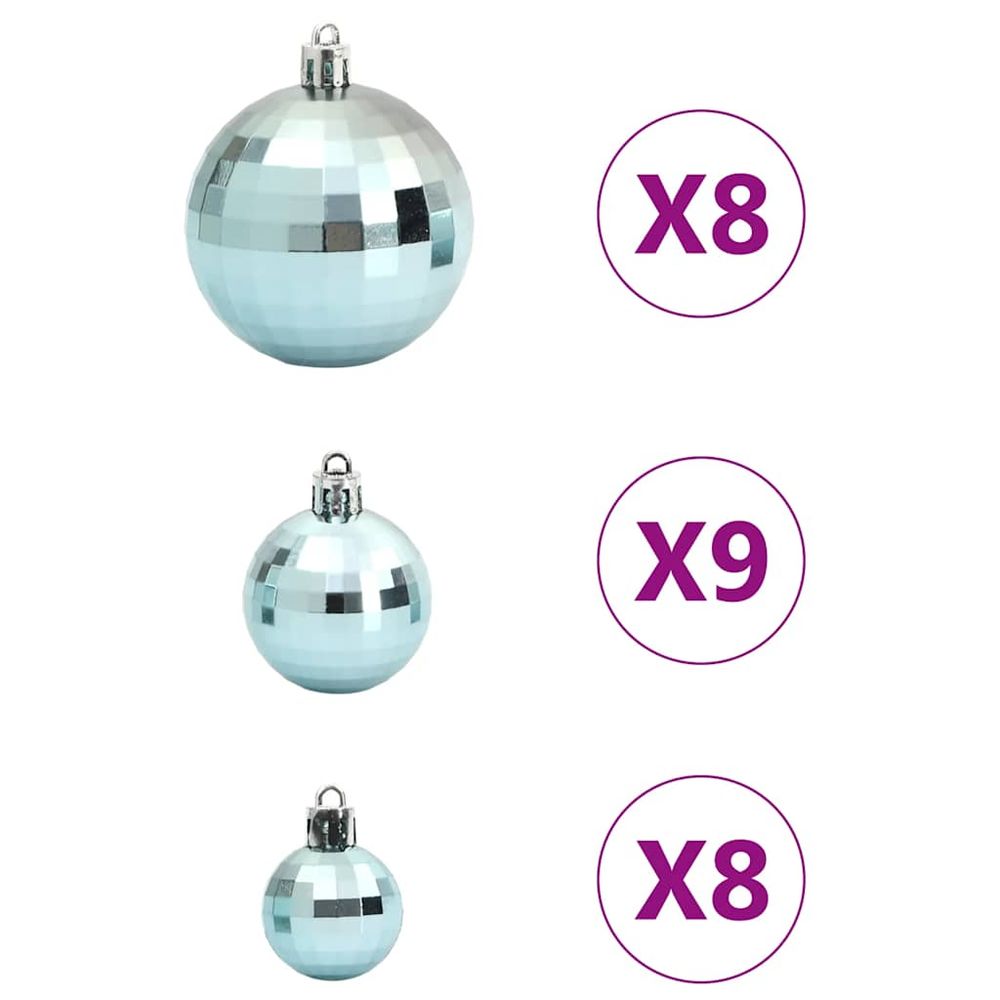 vidaXL 100 Green Christmas Baubles - Shiny, Matt, and Diamond Assortment