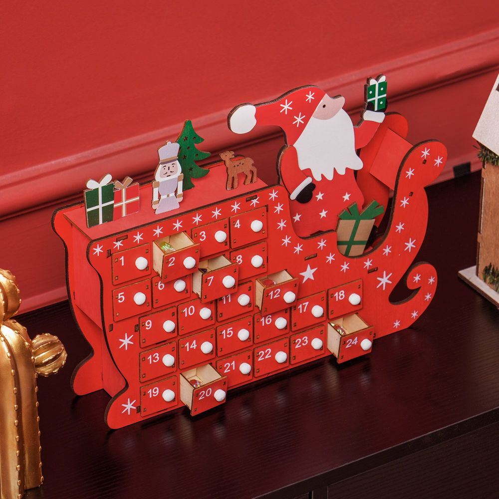 HOMCOM 24-Drawer Christmas Countdown Advent Calendar - Festive Joy Awaits!