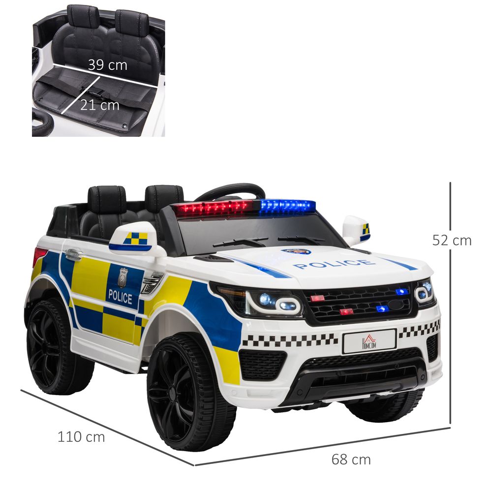 12V Kids Police Car Ride-On with Remote Control, Sirens & Bluetooth Fun!