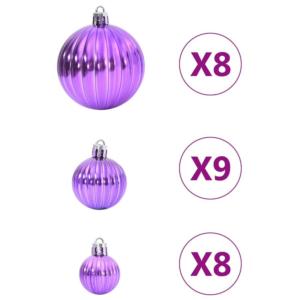 Enchanting Lila Christmas Baubles Set - 100 Elegant Decorative Ornaments!