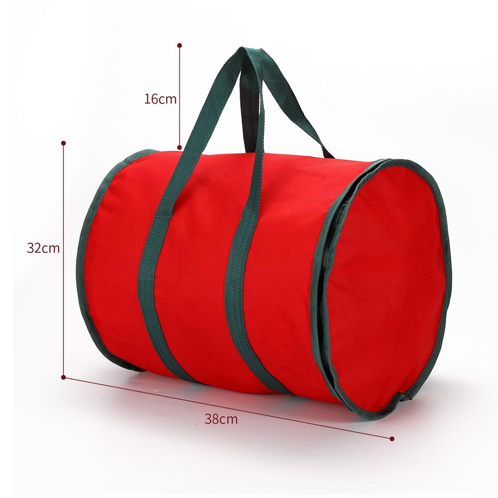 VINSANI Waterproof Red Christmas Lights & Ornament Storage Bag - 38x32 cm