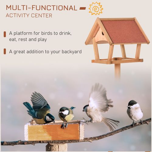 Classic Wooden Bird Feeder Stand - Weather Resistant Garden Essential