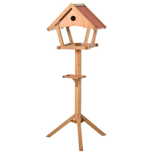 Classic Wooden Bird Feeder Stand - Weather Resistant Garden Essential