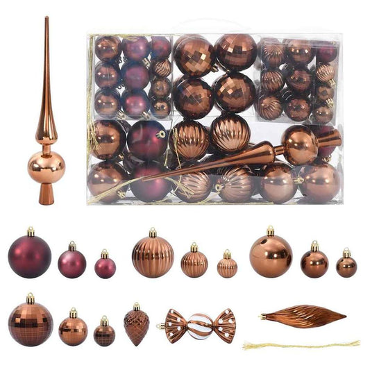 Sparkling Brown Christmas Baubles Set ? 98 Festive Ornaments for Holiday Cheer