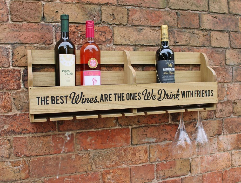 Chic Wall Wine Rack & Glass Holder: Perfect for Friends & Fun!