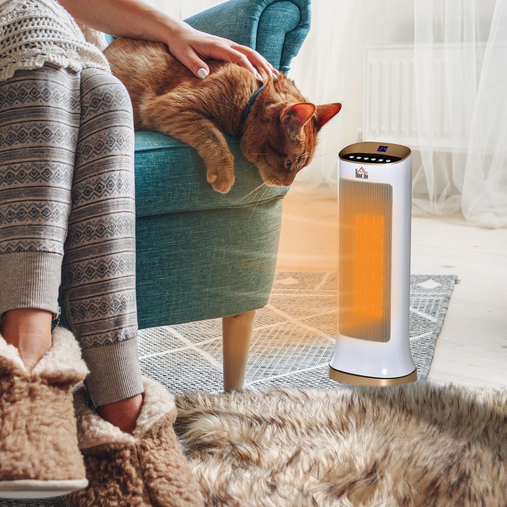 Cozy Comfort: 45? Oscillating Ceramic Space Heater with Remote Control