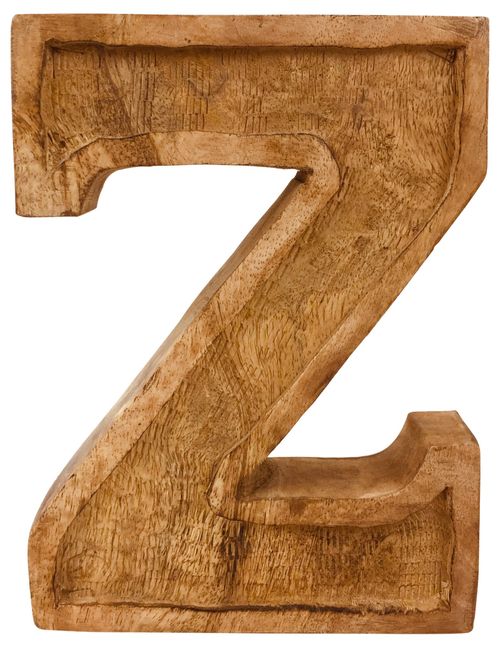 Rustic Hand-Carved Mango Wood Letter Z - Versatile Decor for Any Occasion