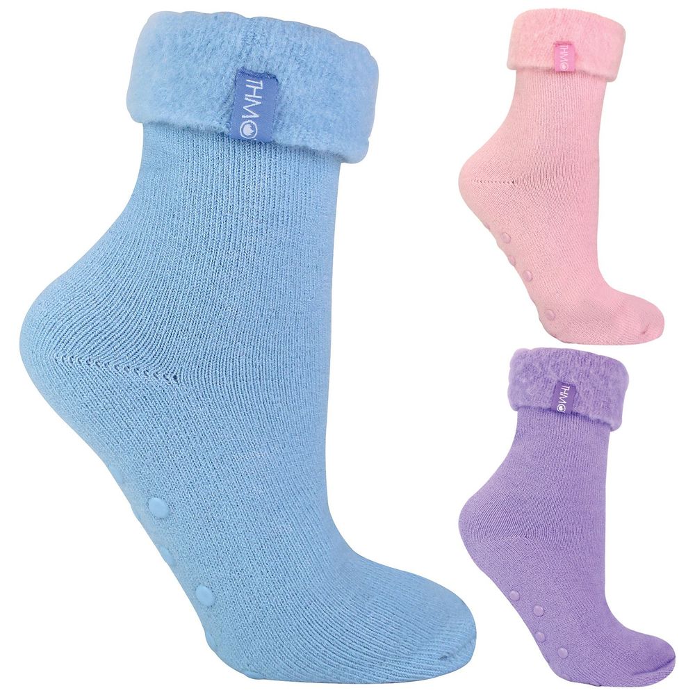 THMO Thermal Turnover Bed Socks: Cozy, Non-Slip Slippers for Chilly Nights