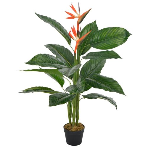 Vibrant 100cm Strelitzia Artificial Plant with Stylish Red Pot