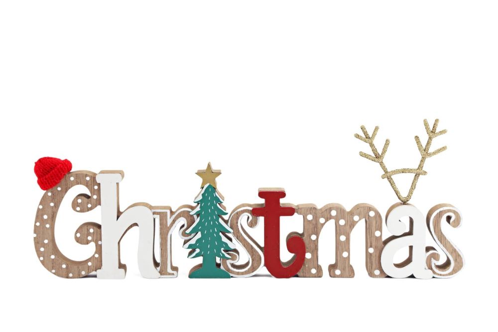 Rustic Freestanding Wooden Christmas Sign ? Festive Holiday D?cor