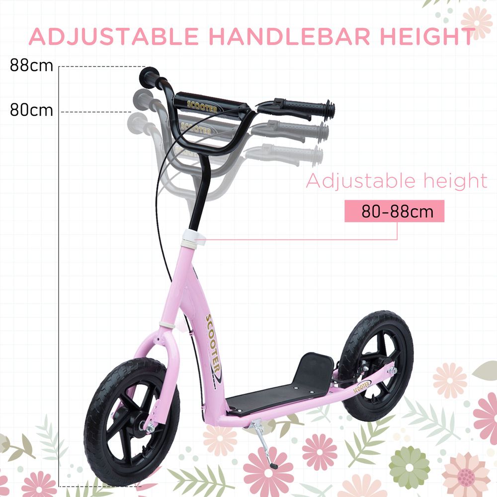 Adventurous Pink Push Scooter for Kids - Stunt Ready with 12" EVA Wheels!