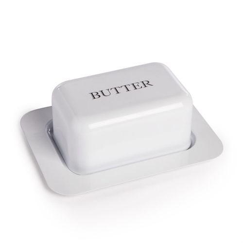 Elegant White Butter Dish with Lid - Stylish Freshness for Every Table