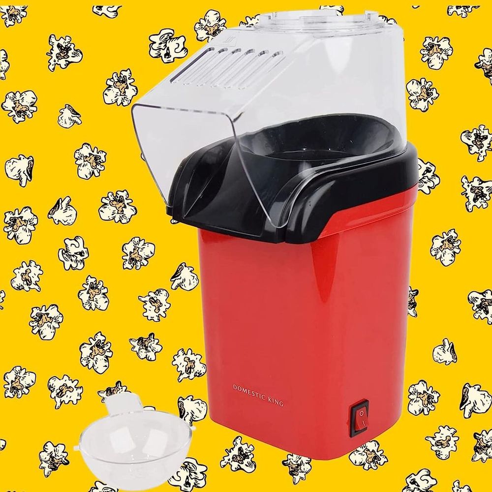 Domestic King 1200W Healthy Home Popcorn Maker - Quick & Easy Snacks!