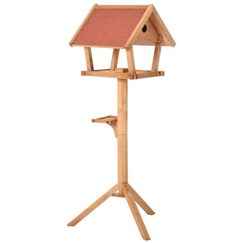 Classic Wooden Bird Feeder Stand - Weather Resistant Garden Essential