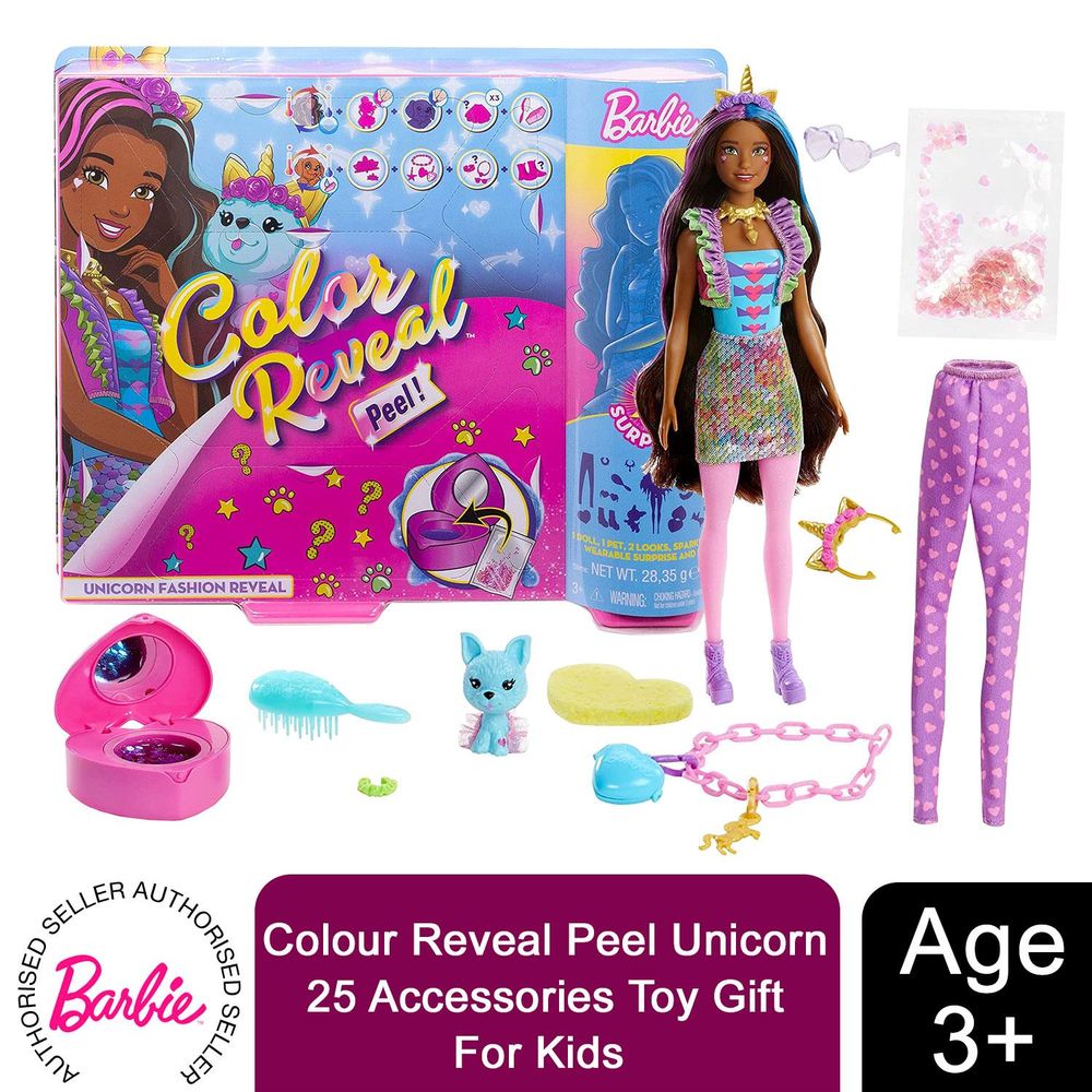 Barbie Colour Reveal Unicorn Doll: 25 Surprise Accessories & Fun Transformations!