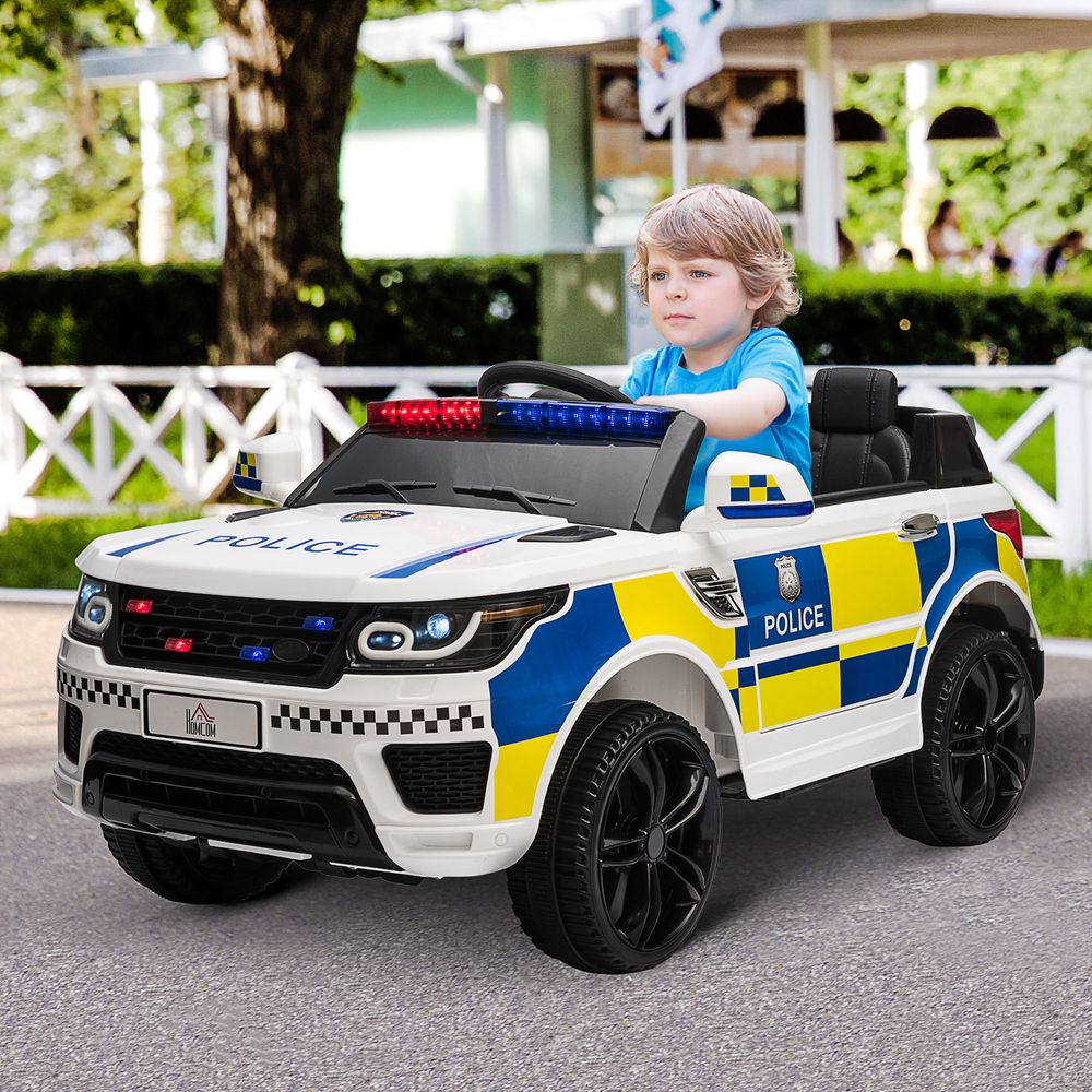 12V Kids Police Car Ride-On with Remote Control, Sirens & Bluetooth Fun!