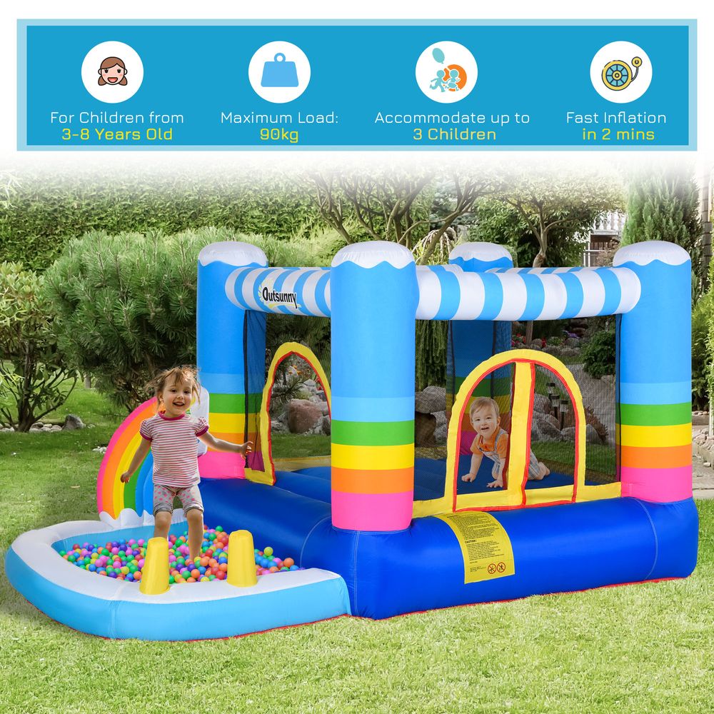 Deluxe Kids Bouncy Castle with Pool - Fun Trampoline Combo for Ages 3-8!