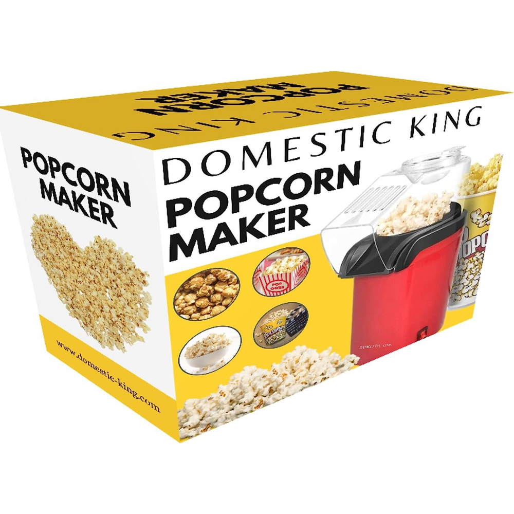 Domestic King 1200W Healthy Home Popcorn Maker - Quick & Easy Snacks!