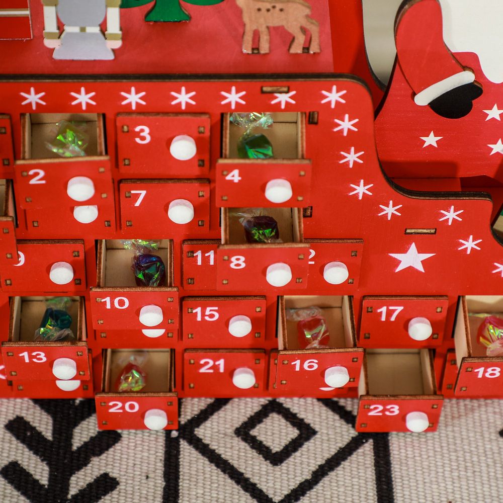 HOMCOM 24-Drawer Christmas Countdown Advent Calendar - Festive Joy Awaits!