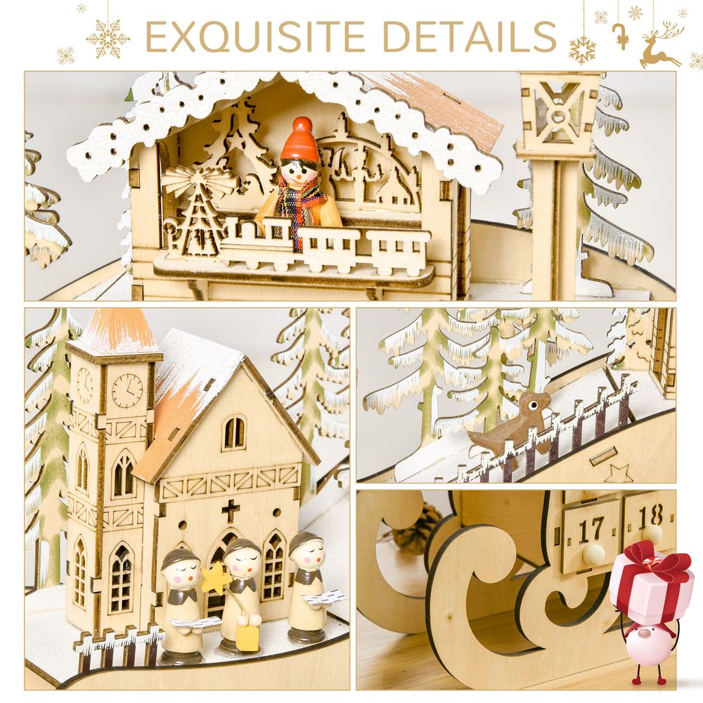 Enchanting Wooden Sleigh Advent Calendar: 24 Days of Holiday Magic