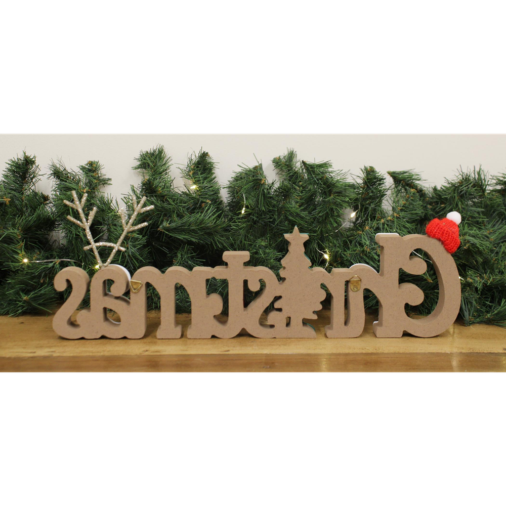 Rustic Freestanding Wooden Christmas Sign ? Festive Holiday D?cor