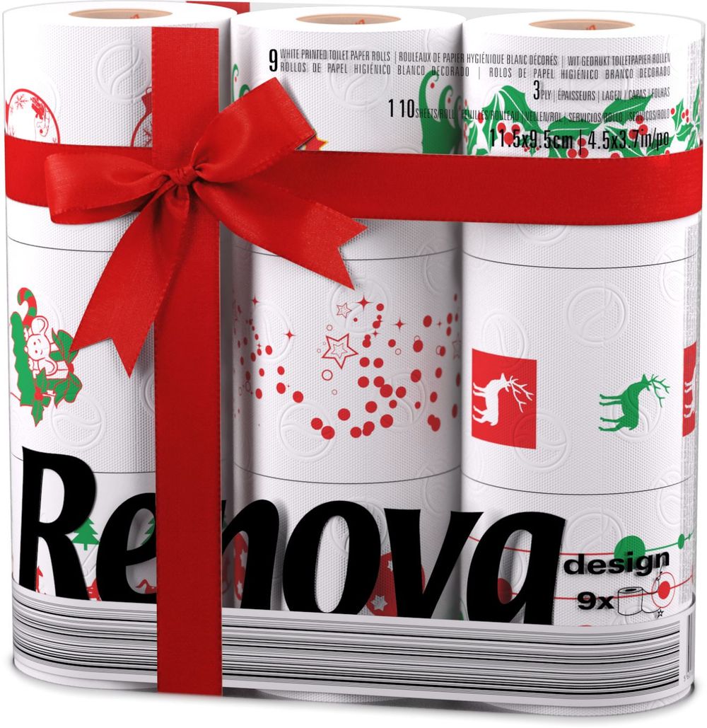 Festive Luxury: Renova 9 Rolls Christmas Toilet & 2 Kitchen Rolls Set