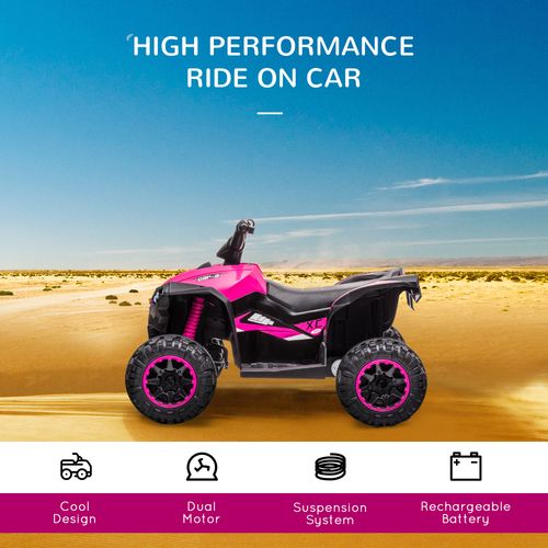 HOMCOM 12V Kids Pink Quad Bike - Fun & Safe Ride-On ATV for 3-5 Years