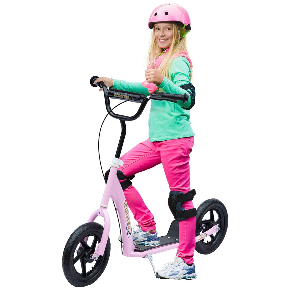 Adventurous Pink Push Scooter for Kids - Stunt Ready with 12" EVA Wheels!