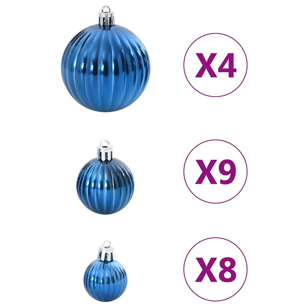 vidaXL 98-Piece Blue Christmas Bauble Set - Festive Variety for Holiday Cheer!