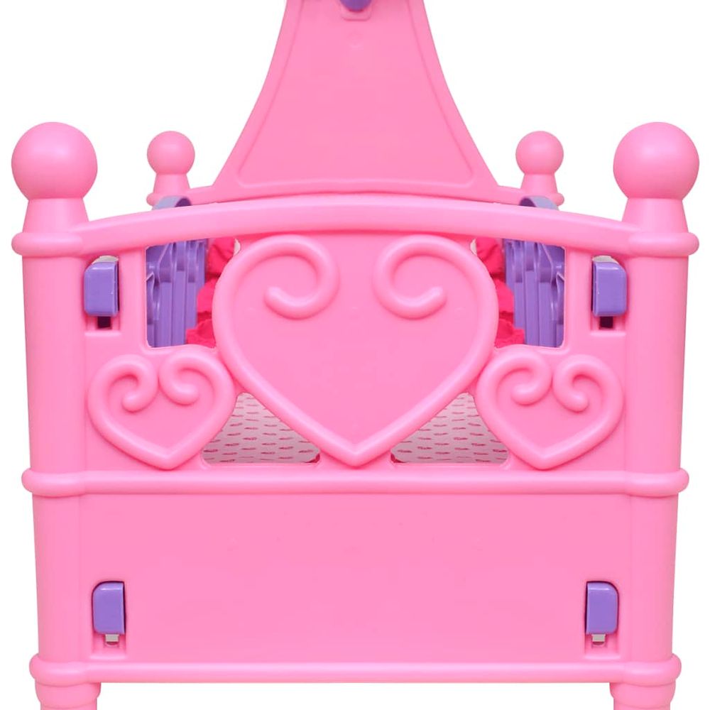 Deluxe Pink & Purple Toy Doll Bed Set for Kids - Easy Assembly & Fun!