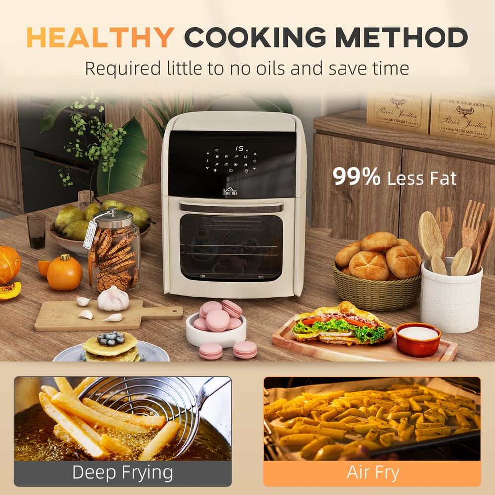 HOMCOM 12L Smart Air Fryer Oven - 8-in-1 Healthier Cooking Solution!