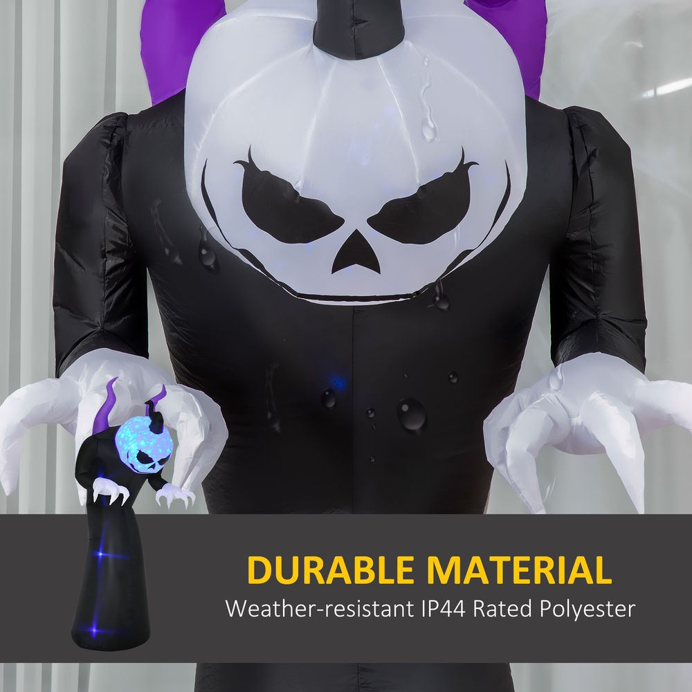 Spooky 7ft Inflatable LED Ghost with Flame Effect for Ultimate Halloween Fun!