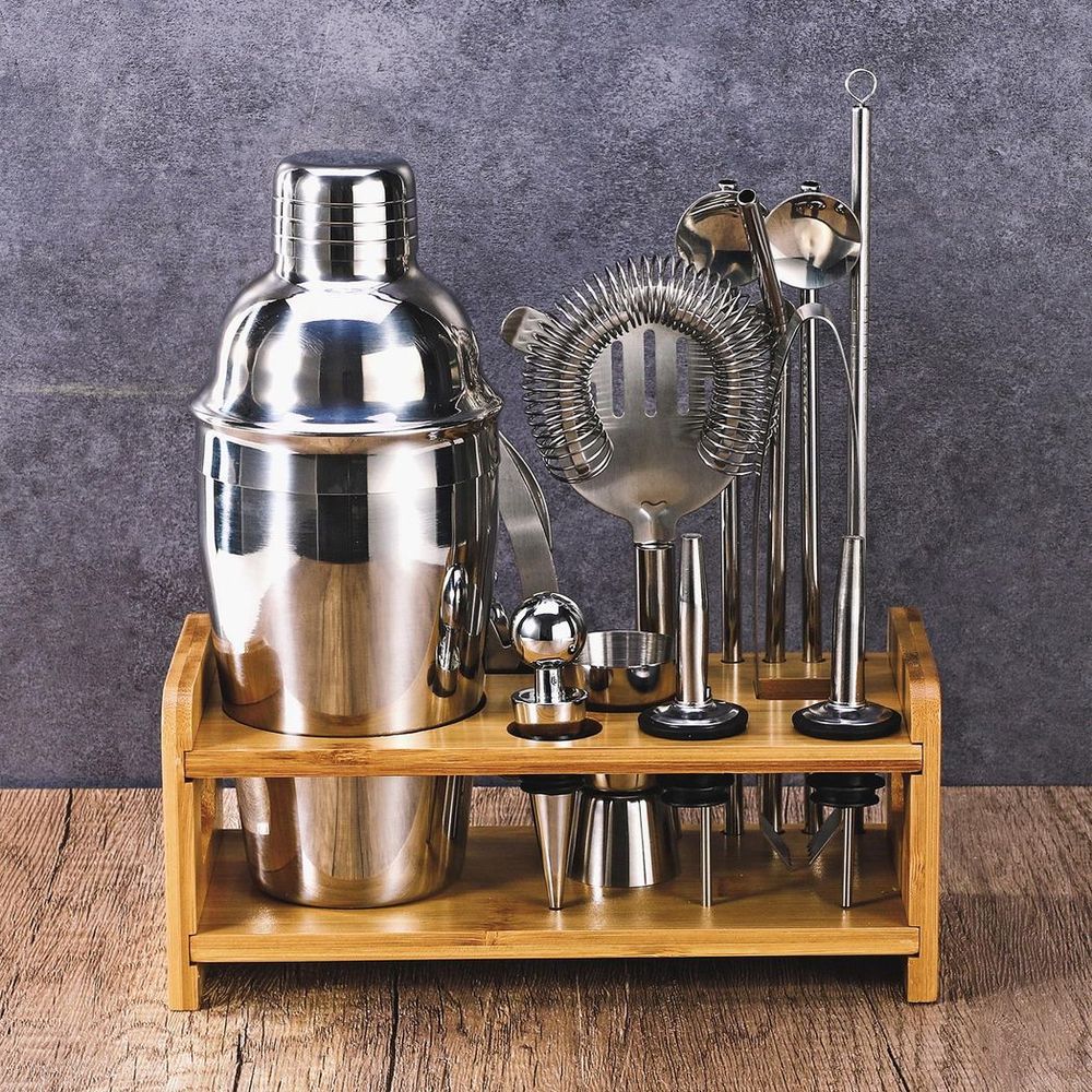 Vinsani Ultimate 15-Piece Cocktail Shaker Set for Crafting Perfect Drinks!