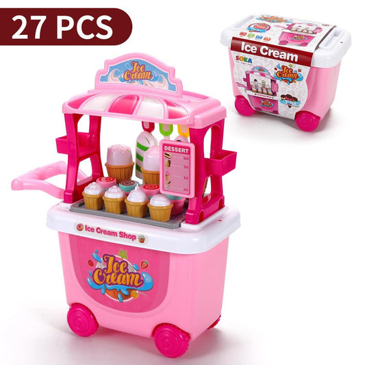 SOKA Ice Cream Trolley: 27-Piece Pretend Play Set for Creative Learning Fun!